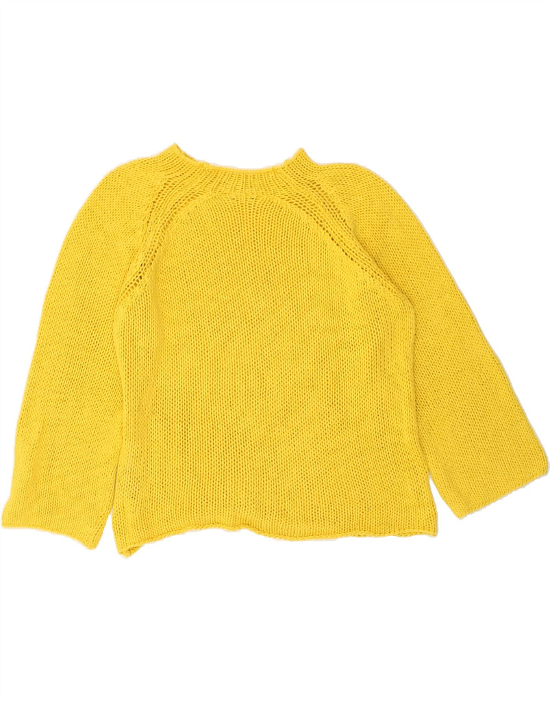 MASSIMO DUTTI Womens Crew Neck Jumper Sweater UK 16 Large Yellow Cotton | Vintage Massimo Dutti | Thrift | Second-Hand Massimo Dutti | Used Clothing | Messina Hembry 