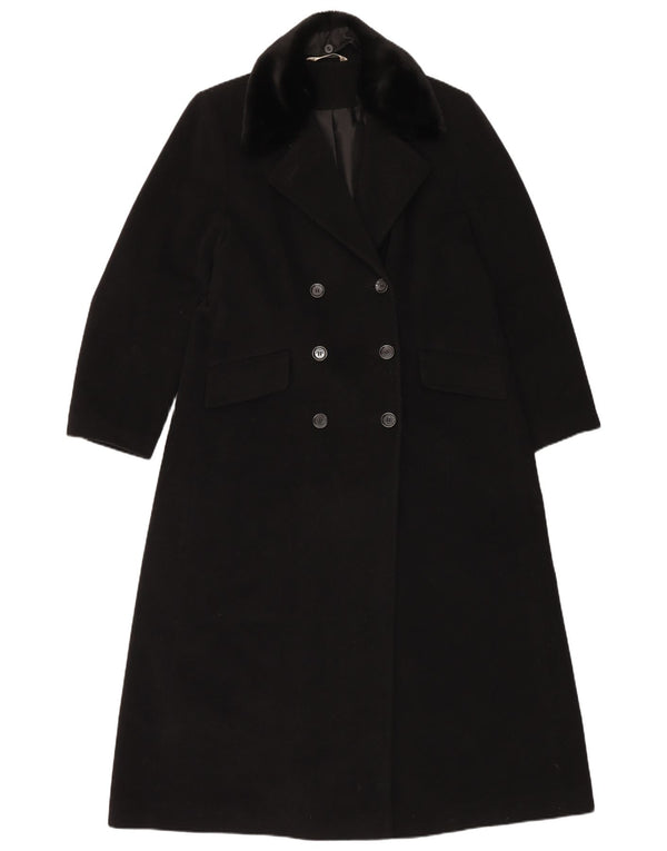 St. Bernard Womens Double Breasted Coat UK 14 Large Black Wool