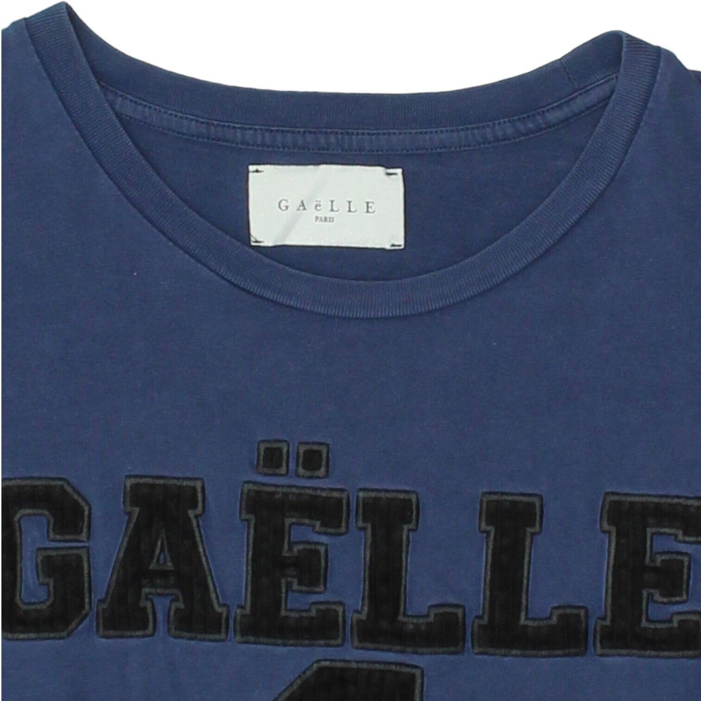 Gaëlle Paris Number 1 Mens Blue Crew Neck Spell Out Logo Tshirt | Designer VTG Vintage Messina Hembry and Second-Hand Messina Hembry from Messina Hembry 