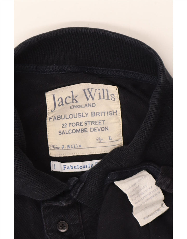 Jack Wills Mens Polo Shirt Large Navy Blue Cotton