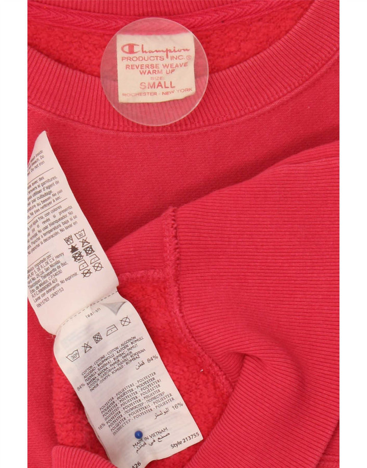 Champion Womens Oversized Sweatshirt Jumper UK 10 Small Pink Cotton