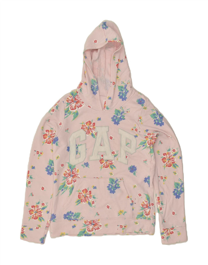 GAP Girls Graphic Hoodie Jumper 14-15 Years 2XL Pink Floral Cotton | Vintage Gap | Thrift | Second-Hand Gap | Used Clothing | Messina Hembry 