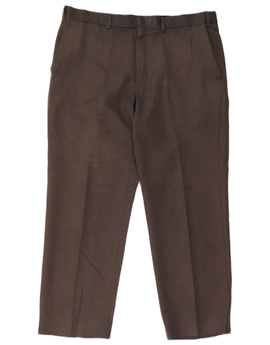 Marks & Spencer Mens Straight Chino Trousers W36 L29 Grey Polyester