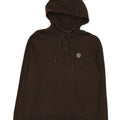 Armani Jeans Mens Regular Fit Button Neck Hoodie Jumper Medium Khaki Cotton
