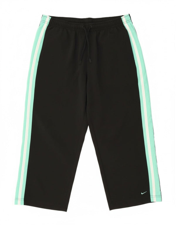 Nike Womens Capri Tracksuit Trousers US 12/14 Large Black Colourblock