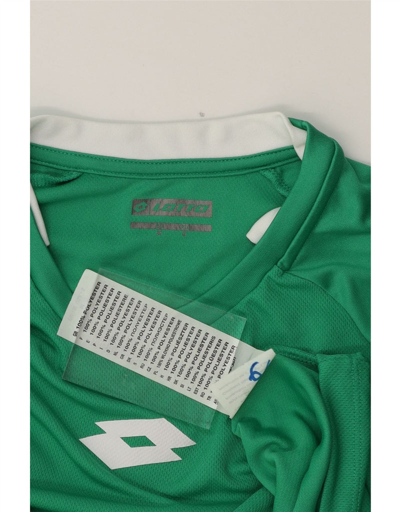 LOTTO Mens Graphic T-Shirt Top Medium Green Polyester Vintage Lotto and Second-Hand Lotto from Messina Hembry 