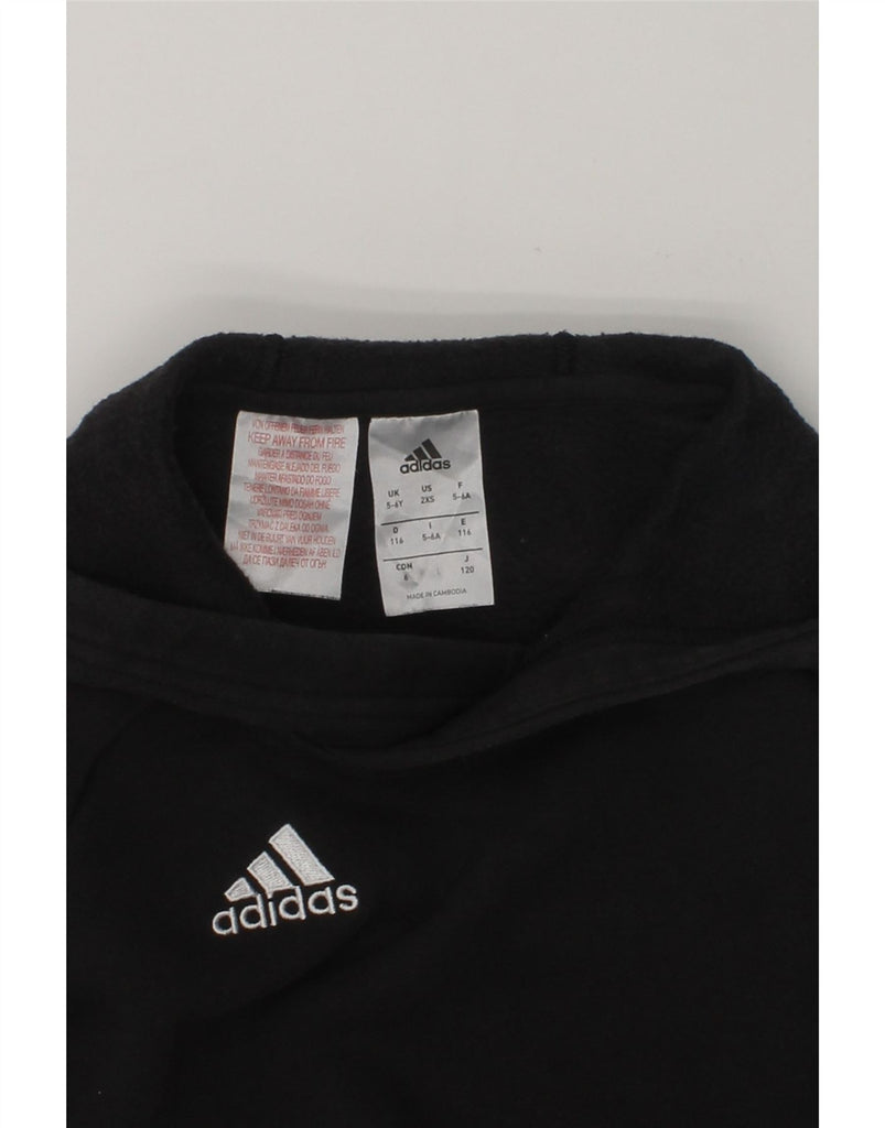 ADIDAS Boys Hoodie Jumper 5-6 Years Black Cotton | Vintage Adidas | Thrift | Second-Hand Adidas | Used Clothing | Messina Hembry 