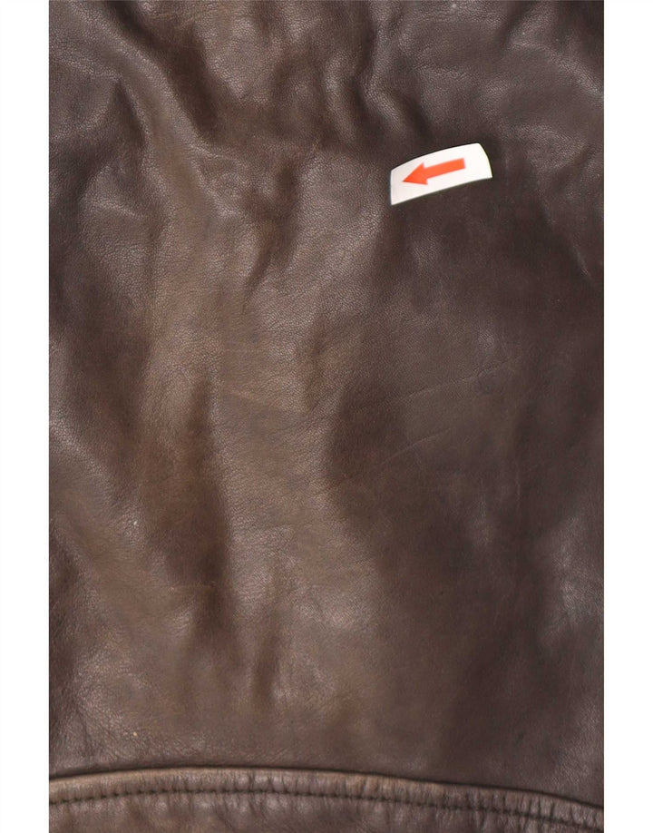 All Saints Mens Leather Biker Jacket UK 40 Large Black Leather