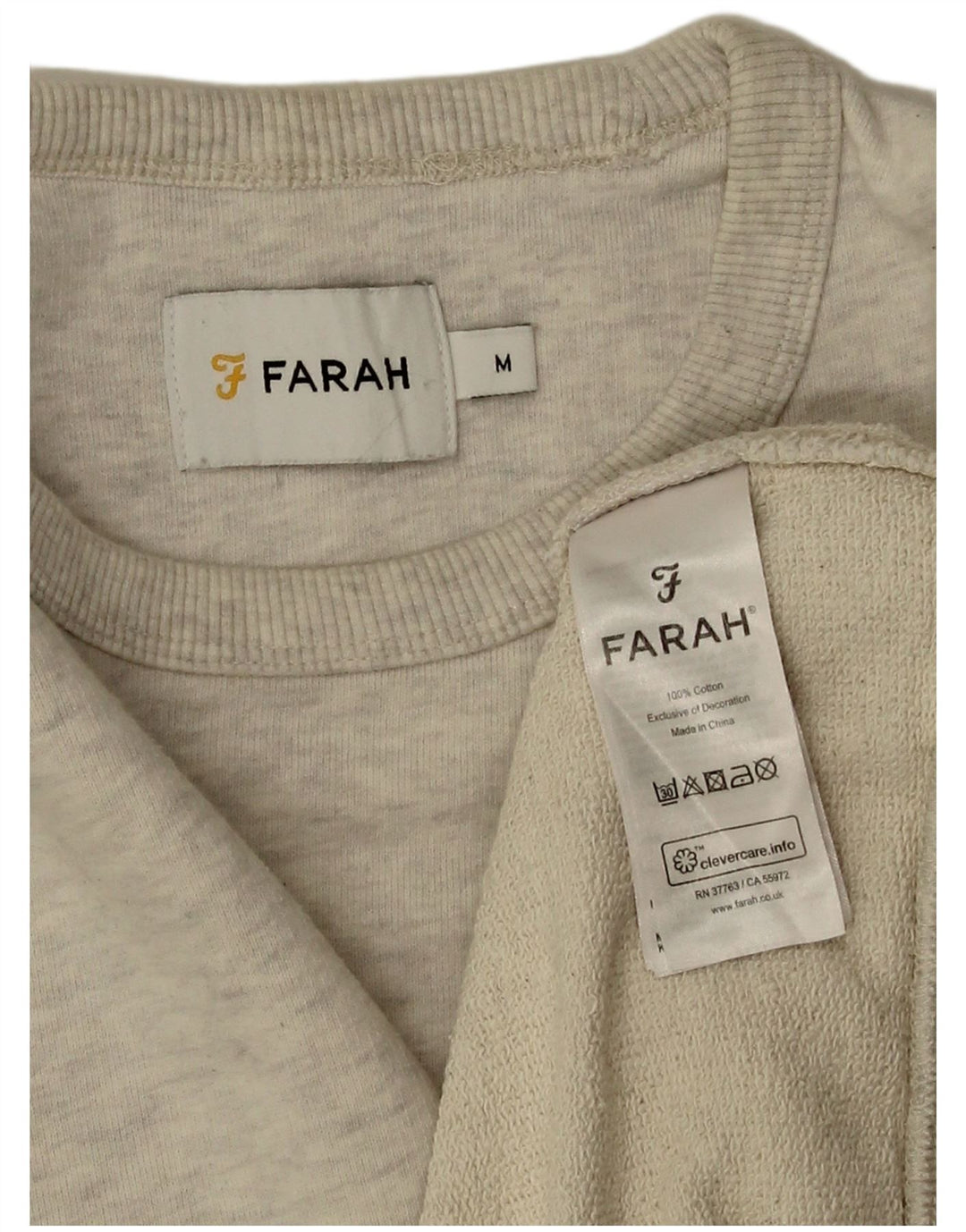 Farah Mens Sweatshirt Jumper Medium Grey Flecked Cotton