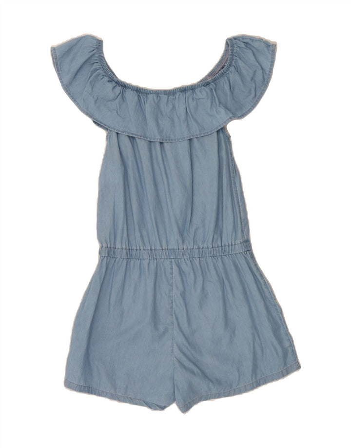 BENETTON Girls Playsuit 11-12 Years 2XL Blue Lyocell Vintage Benetton and Second-Hand Benetton from Messina Hembry 