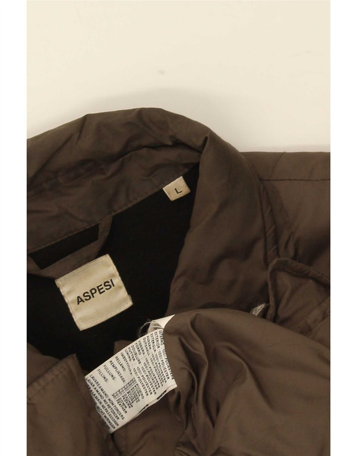 Aspesi Mens Padded Jacket UK 40 Large Brown Polyester