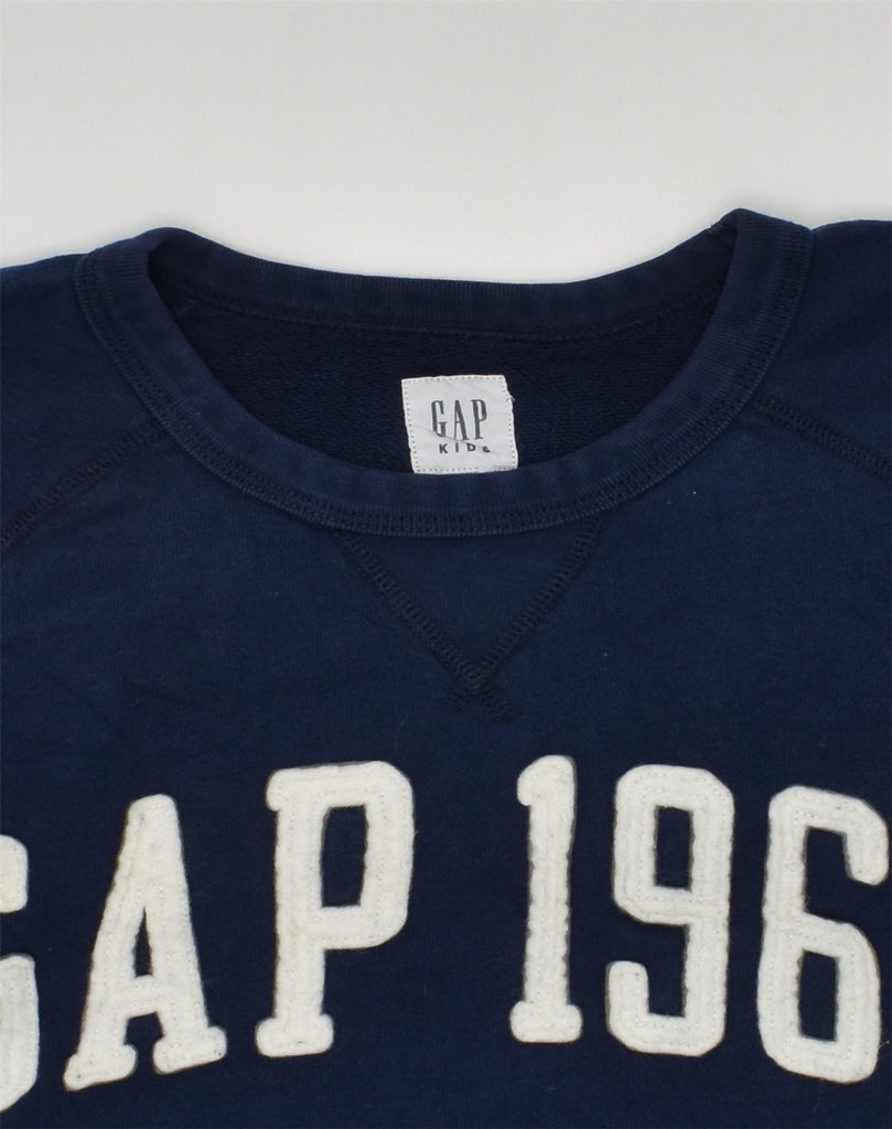 GAP Boys Graphic Sweatshirt Jumper 15-16 Years Navy Blue Cotton | Vintage Gap | Thrift | Second-Hand Gap | Used Clothing | Messina Hembry 