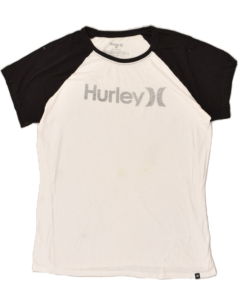 HURLEY Womens Graphic T-Shirt Top UK 18 XL White Cotton | Vintage Hurley | Thrift | Second-Hand Hurley | Used Clothing | Messina Hembry 