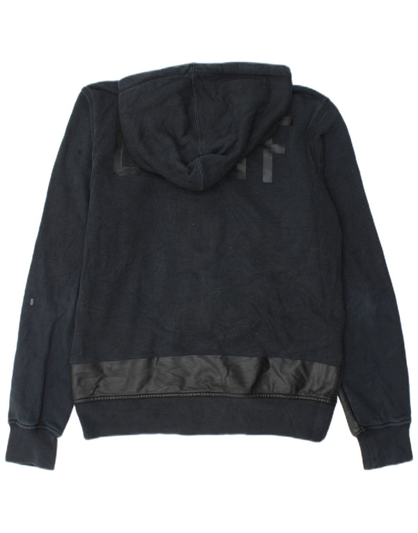 Nike Mens Graphic Zip Hoodie Sweater Medium Navy Blue Colourblock Cotton