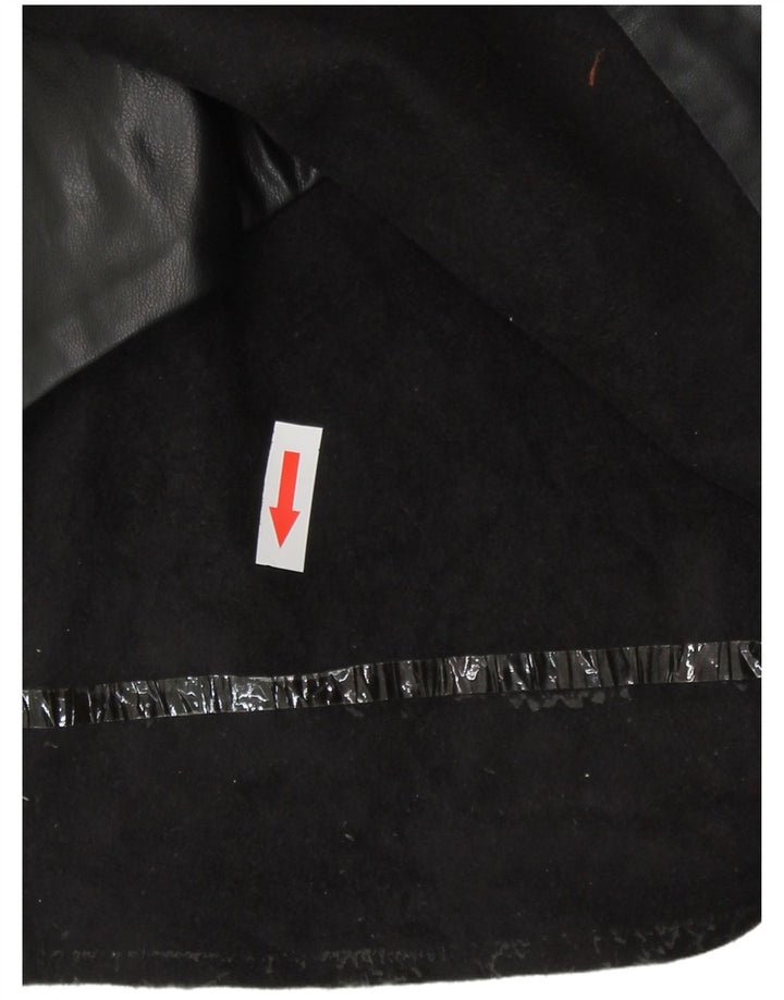 Zara Womens Faux Leather Mini Skirt Large W30 Black Polyurethane