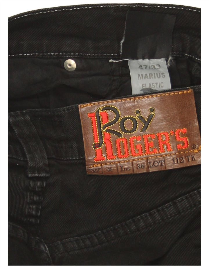 Roy Rogers Mens Straight Jeans W33 L30 Black Cotton