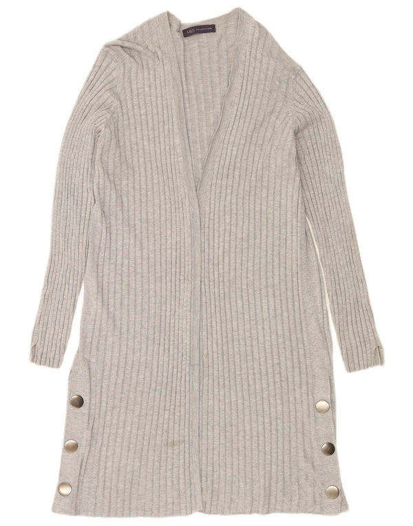 Marks & Spencer Womens Longline Cardigan Sweater UK 14 Medium Grey