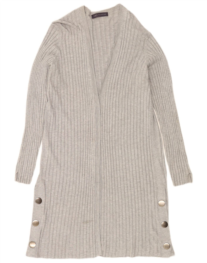 Marks & Spencer Womens Longline Cardigan Sweater UK 14 Medium Grey
