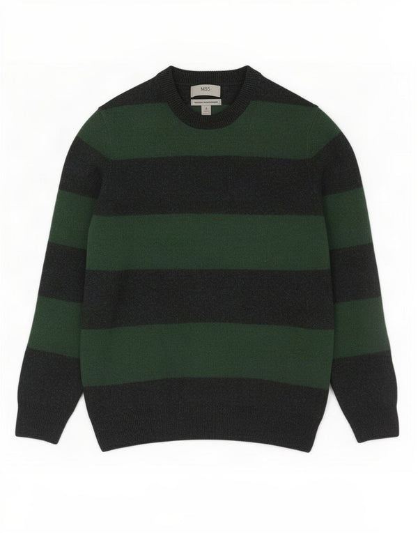 Marks & Spencer Boys Crew Neck Jumper Sweater 14-15 Years Medium Green