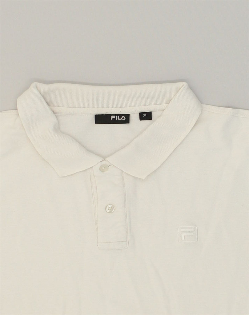 FILA Mens Polo Shirt XL White Cotton | Vintage Fila | Thrift | Second-Hand Fila | Used Clothing | Messina Hembry 