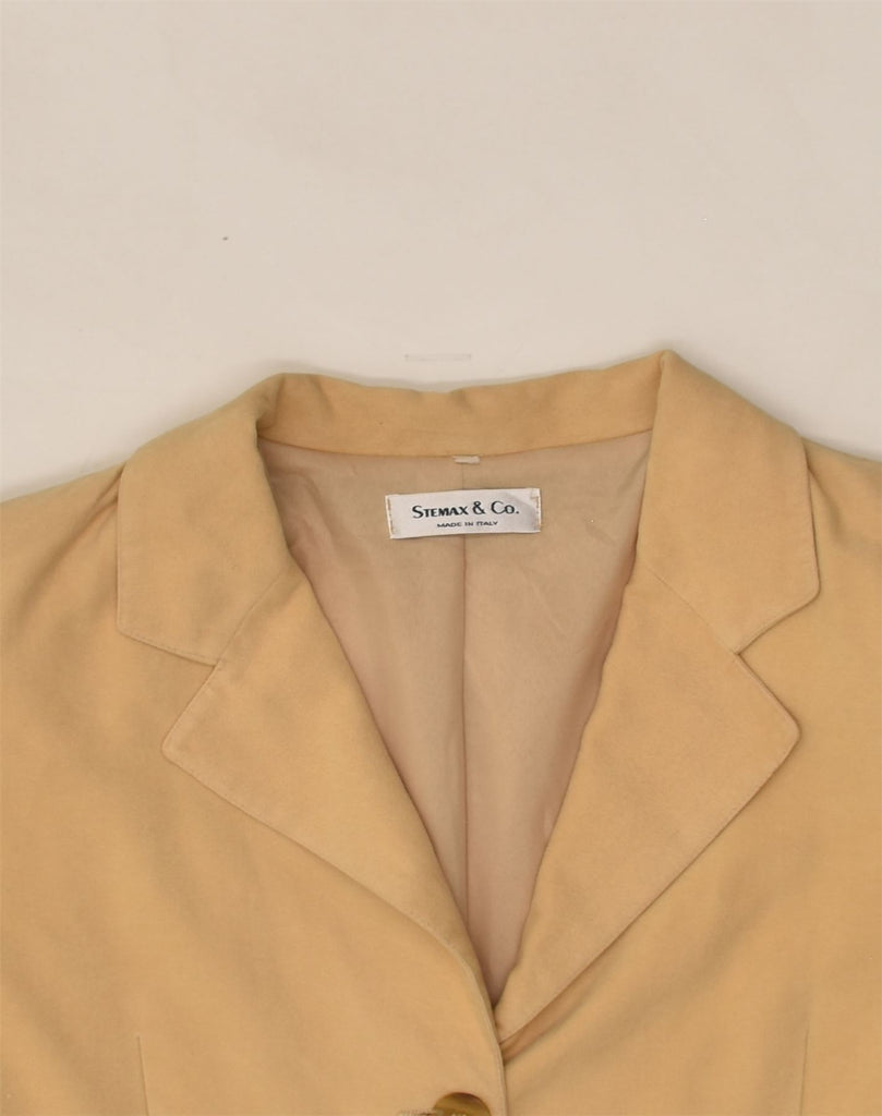 VINTAGE Womens 3 Button Blazer Jacket IT 44 Medium Yellow Viscose | Vintage Vintage | Thrift | Second-Hand Vintage | Used Clothing | Messina Hembry 