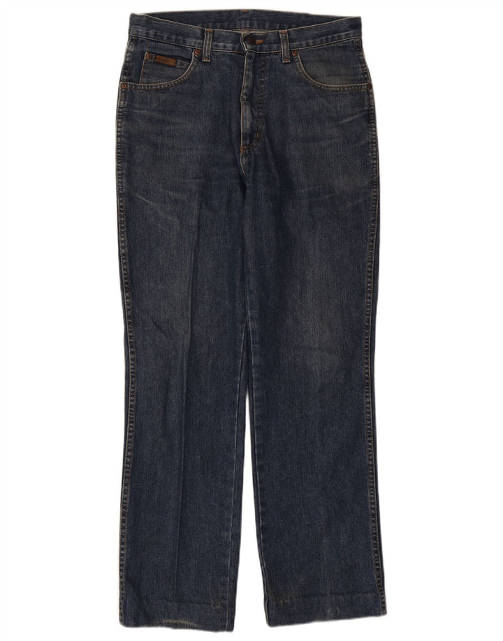 Wrangler Mens Straight Jeans W32 L32 Navy Blue Cotton