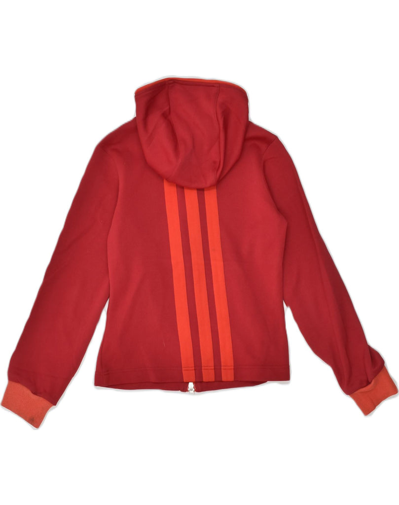 ADIDAS Womens Zip Hoodie Sweater UK 6 XS  Red Colourblock Polyester | Vintage Adidas | Thrift | Second-Hand Adidas | Used Clothing | Messina Hembry 