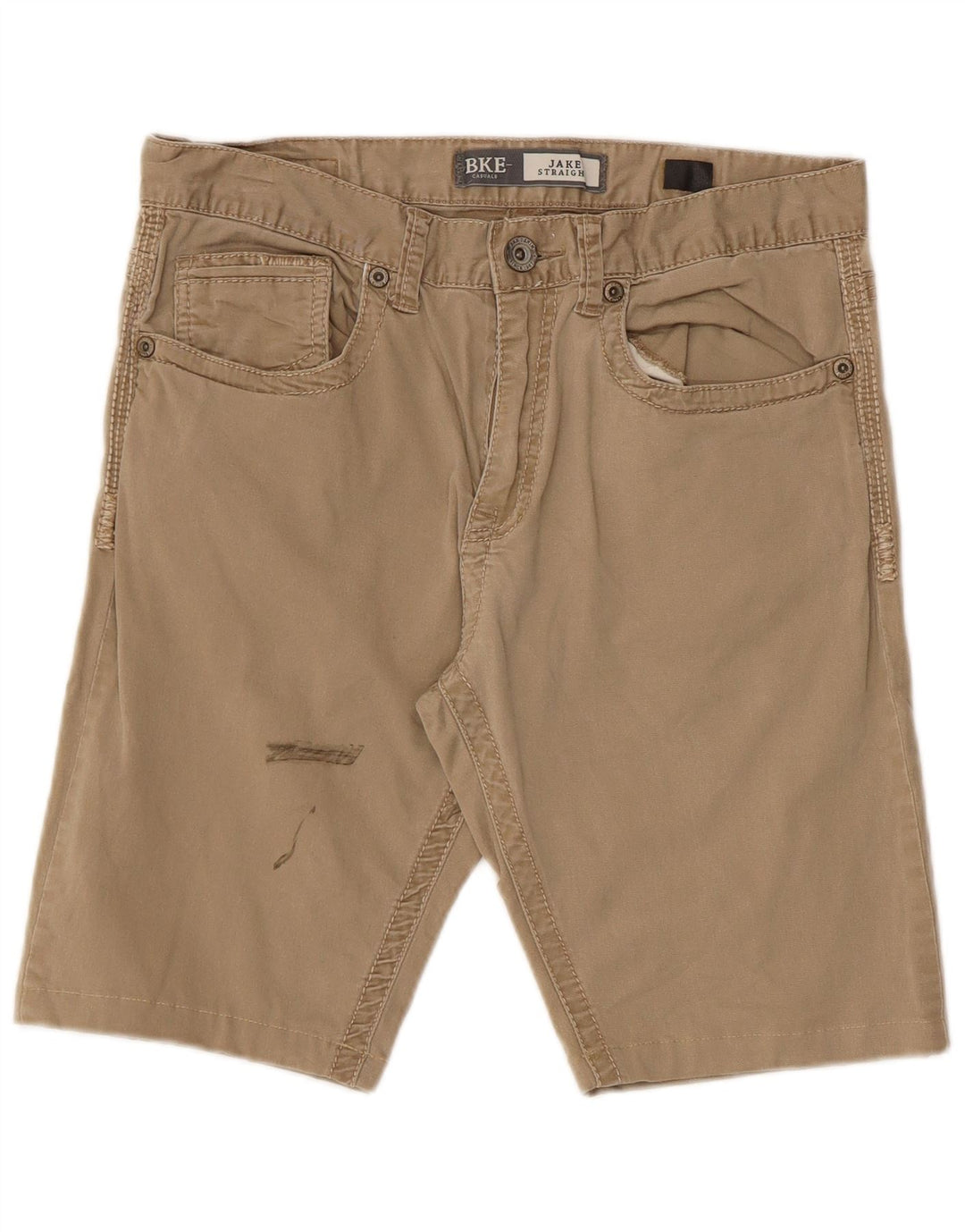 BKE Mens Jake Casual Shorts W32 Medium Beige Cotton