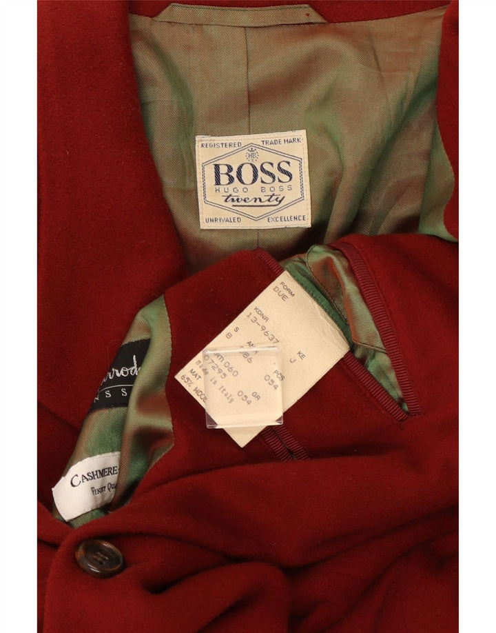 Hugo Boss Mens 2 Button Blazer Jacket EU 54 2XL Red Wool