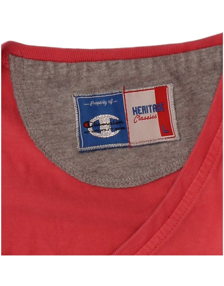 CHAMPION Womens Heritage Classics T-Shirt Top UK 14 Large Pink