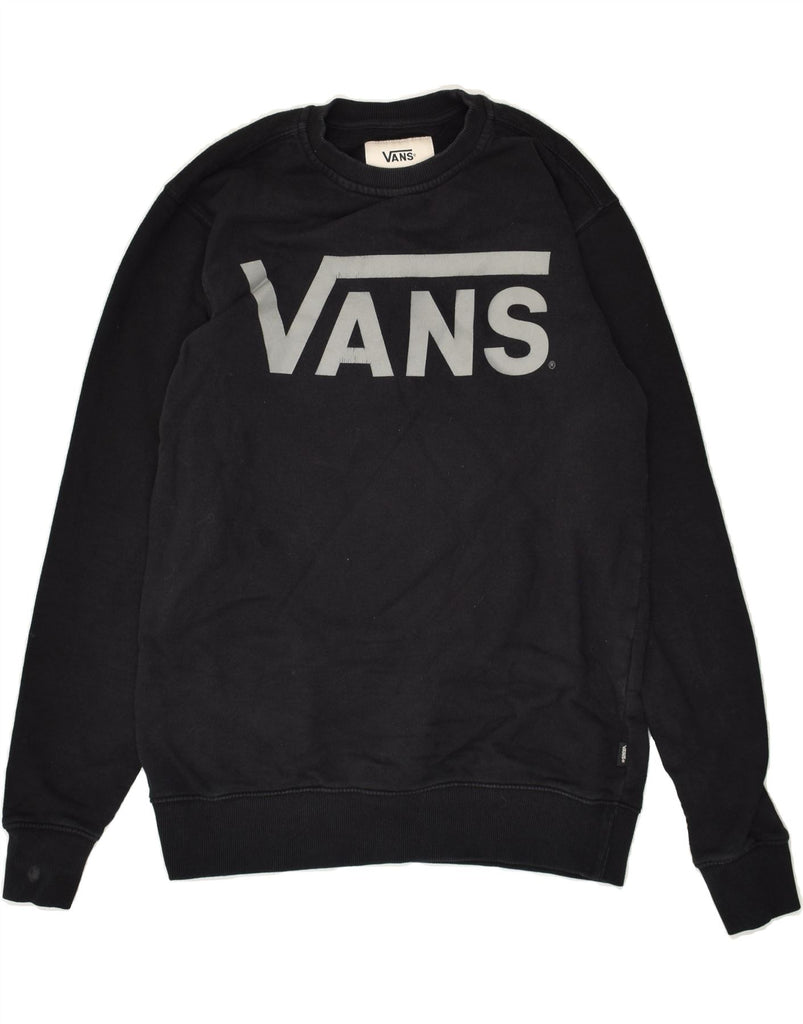 VANS Mens Graphic Sweatshirt Jumper XS Black Cotton | Vintage Vans | Thrift | Second-Hand Vans | Used Clothing | Messina Hembry 