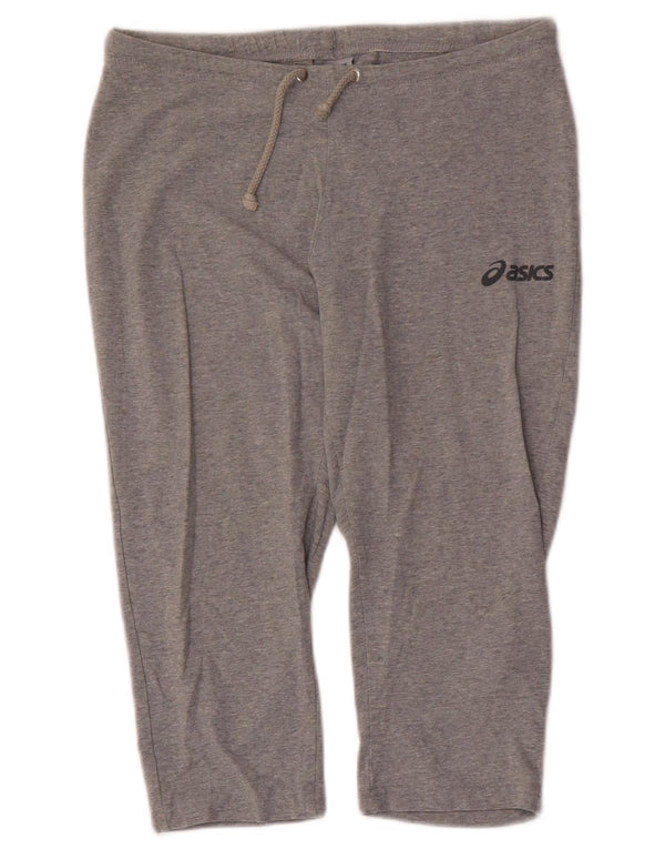 ASICS Womens Capri Tracksuit Trousers UK 12 Medium  Grey Flecked Cotton
