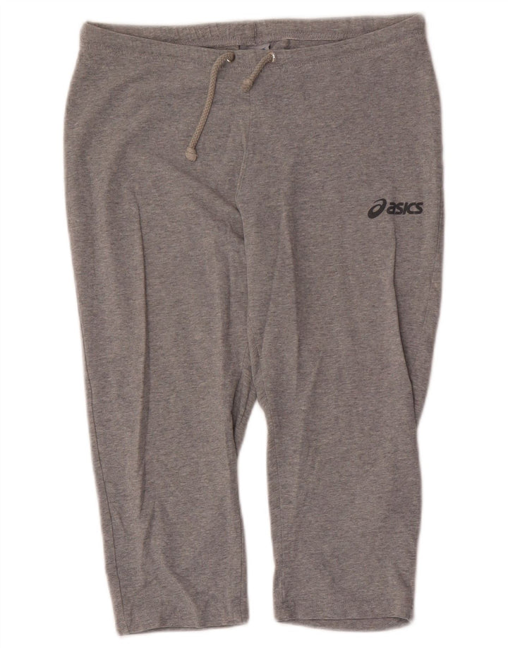 ASICS Womens Capri Tracksuit Trousers UK 12 Medium  Grey Flecked Cotton