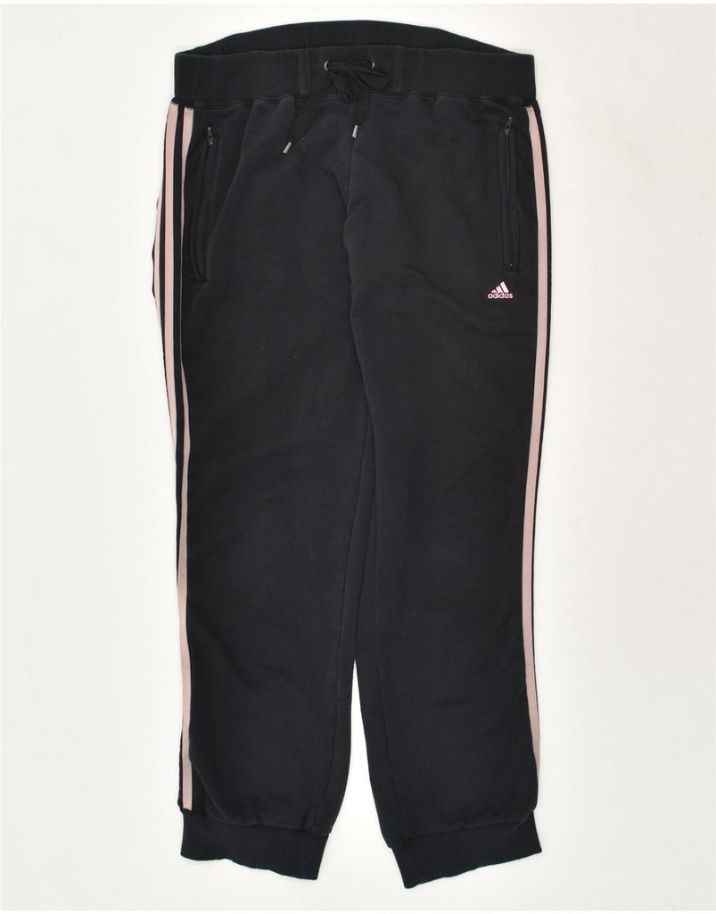 ADIDAS Womens Tracksuit Trousers Joggers UK 16/18 Large Black Cotton | Vintage Adidas | Thrift | Second-Hand Adidas | Used Clothing | Messina Hembry 