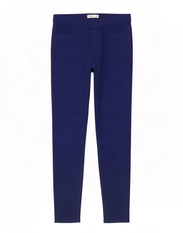 Marks & Spencer Womens Casual Trousers UK 14 Large W32 L27 Navy Blue
