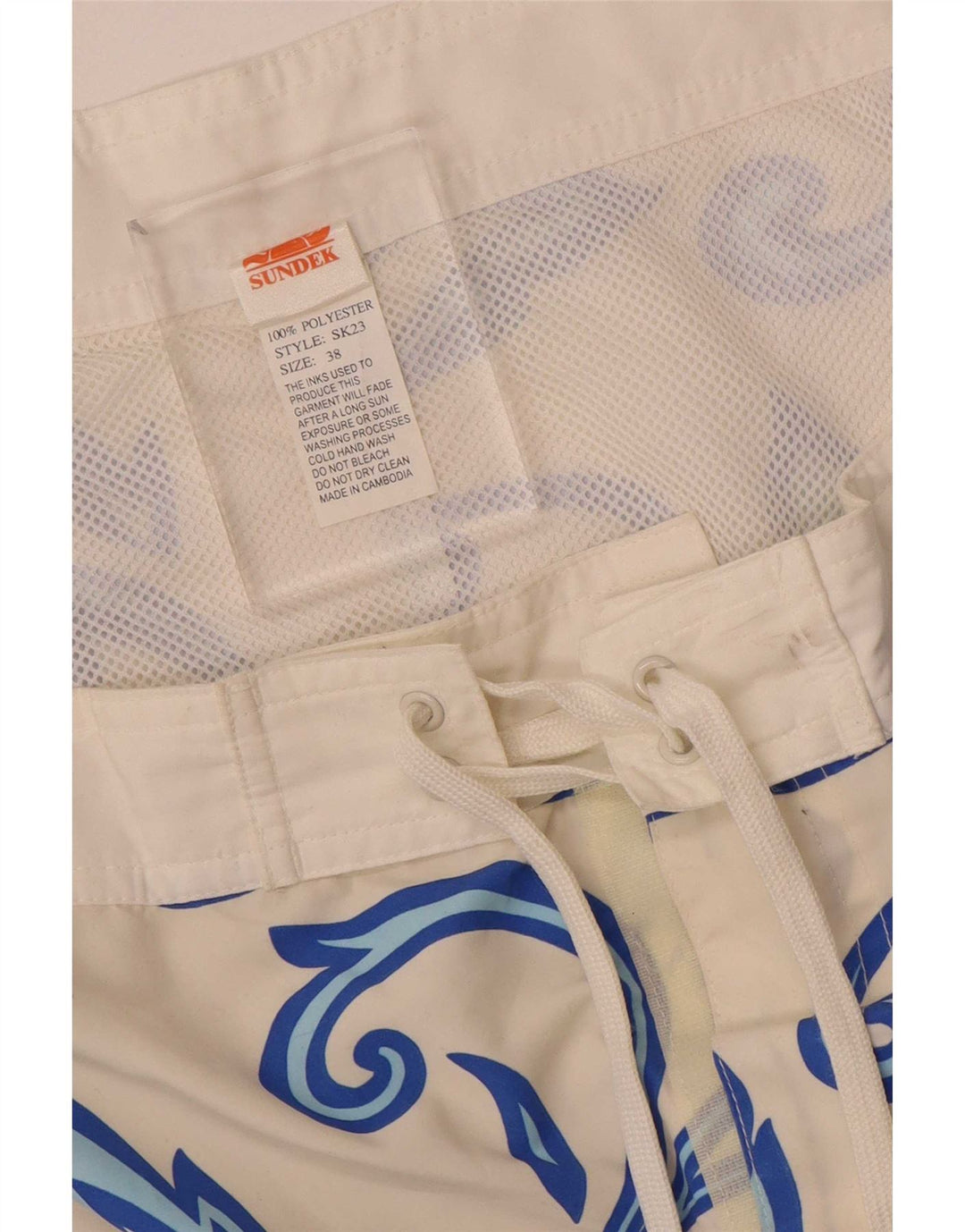 Sundek Mens Swimming Shorts XL White Floral Polyester