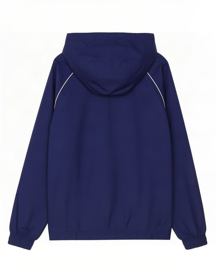 Adidas Boys Hooded Rain Jacket 9-10 Years Navy Blue Polyamide