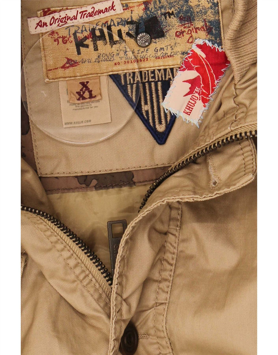 KHUJO Womens Hooded Parka Jacket UK 20 2XL Beige Polyester