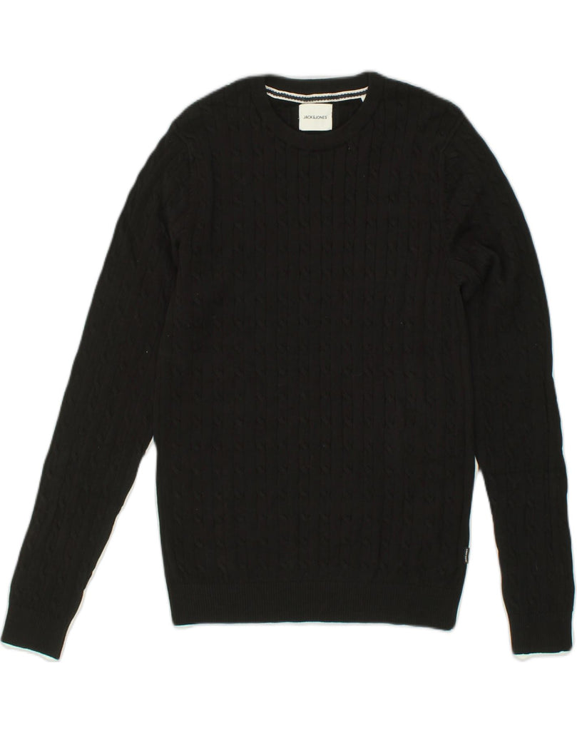 JACK & JONES Mens Crew Neck Jumper Sweater Medium Black Cotton | Vintage Jack & Jones | Thrift | Second-Hand Jack & Jones | Used Clothing | Messina Hembry 