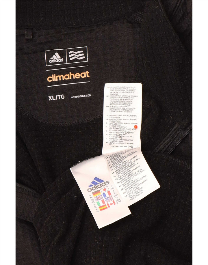 Adidas Mens Climaheat Zip Neck Pullover Tracksuit Top XL Black Polyester