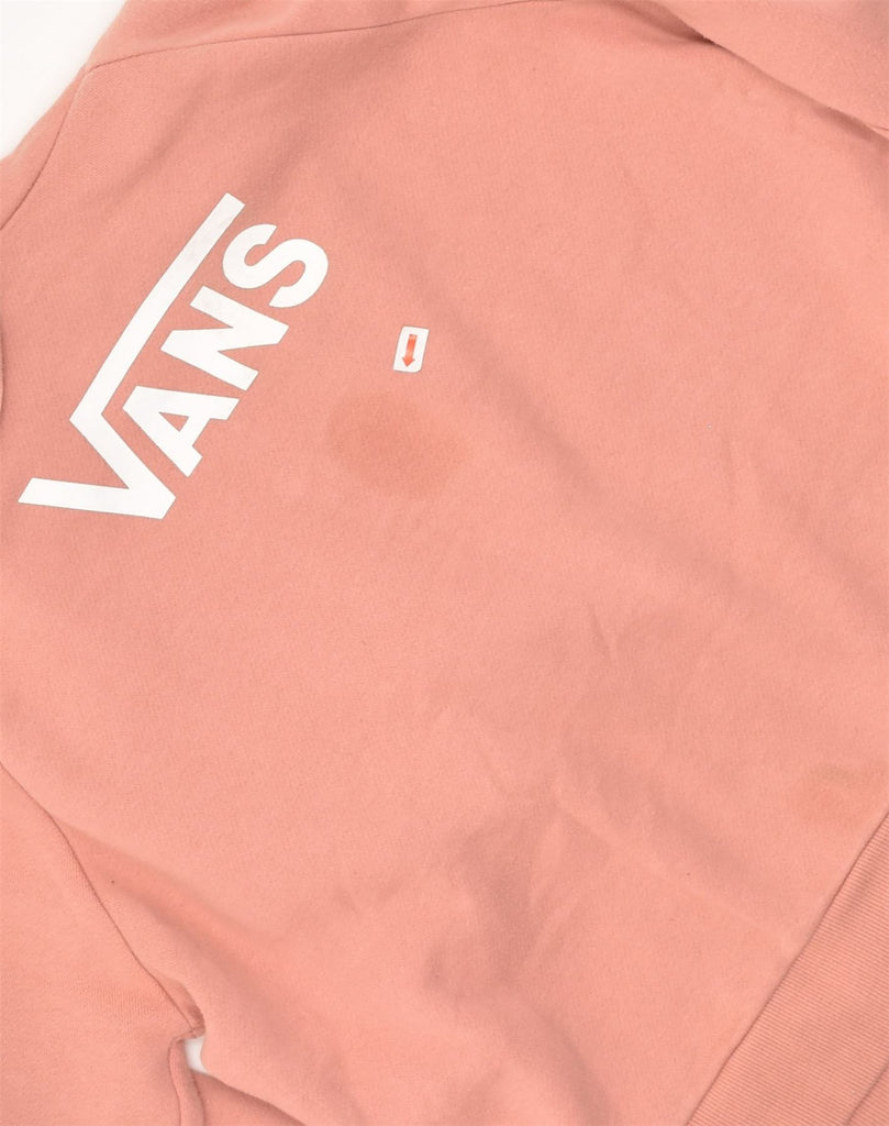 VANS Womens Loose Fit Graphic Hoodie Jumper UK 14 Medium Pink Cotton | Vintage Vans | Thrift | Second-Hand Vans | Used Clothing | Messina Hembry 