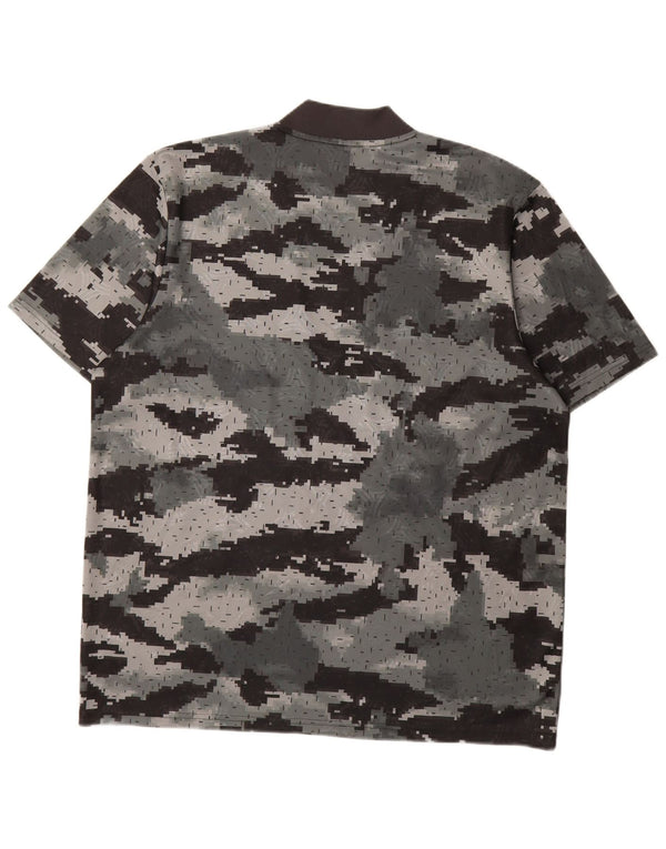 ADIDAS Mens Graphic T-Shirt Top Medium Grey Camouflage Polyester