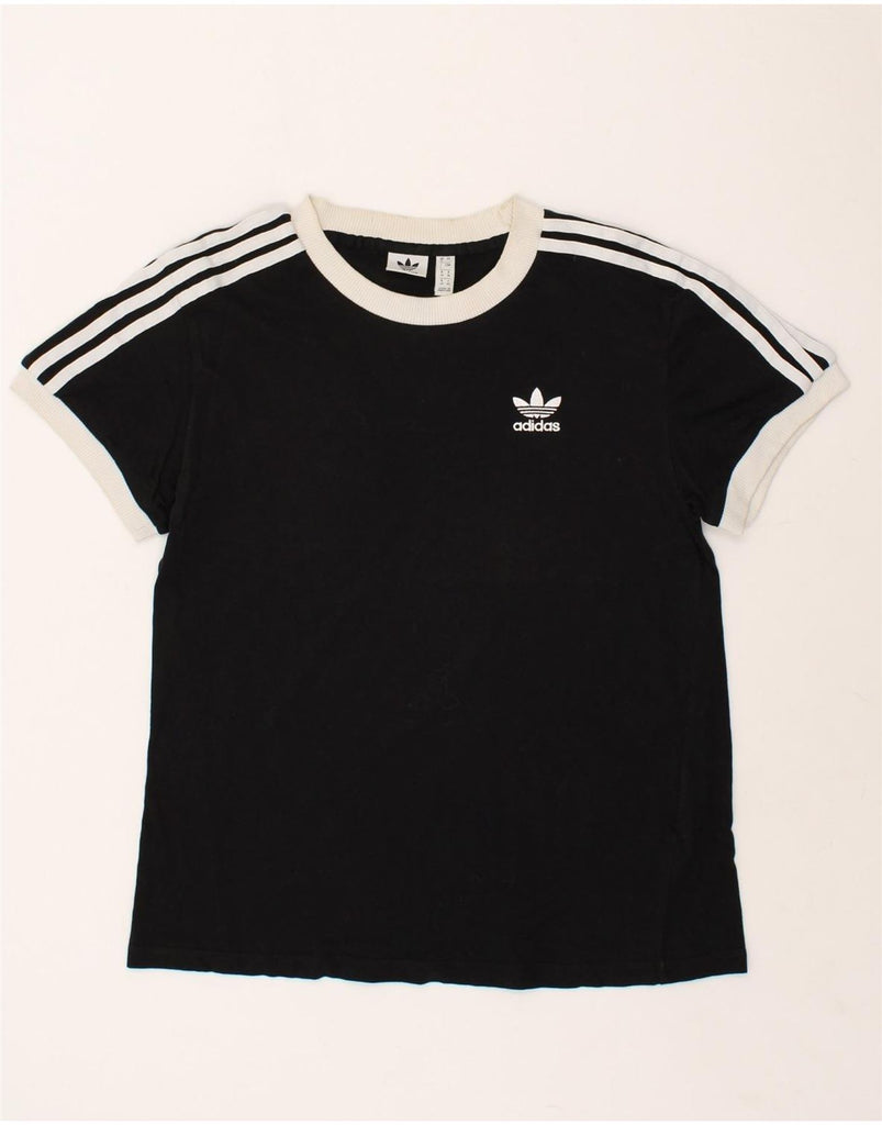 ADIDAS Womens T-Shirt Top UK 8 Small Black Cotton | Vintage Adidas | Thrift | Second-Hand Adidas | Used Clothing | Messina Hembry 