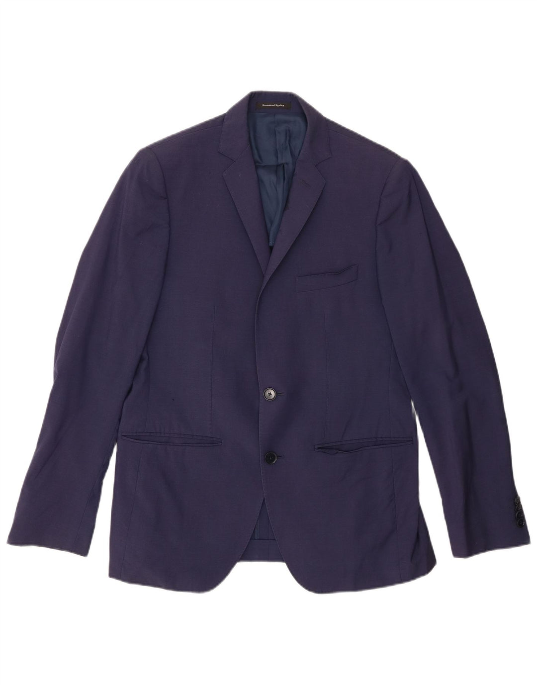 VINTAGE Mens 2 Button Blazer Jacket IT 48 Medium Navy Blue Viscose