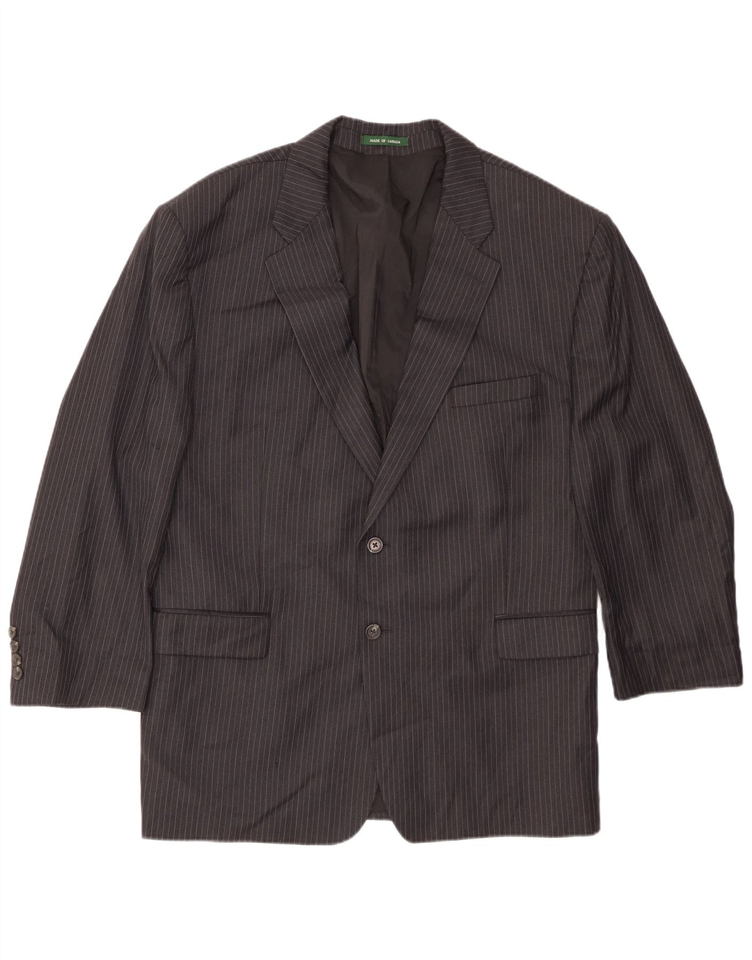 Ralph Lauren Mens 2 Button Blazer Jacket UK 42 XL Black Pinstripe Wool