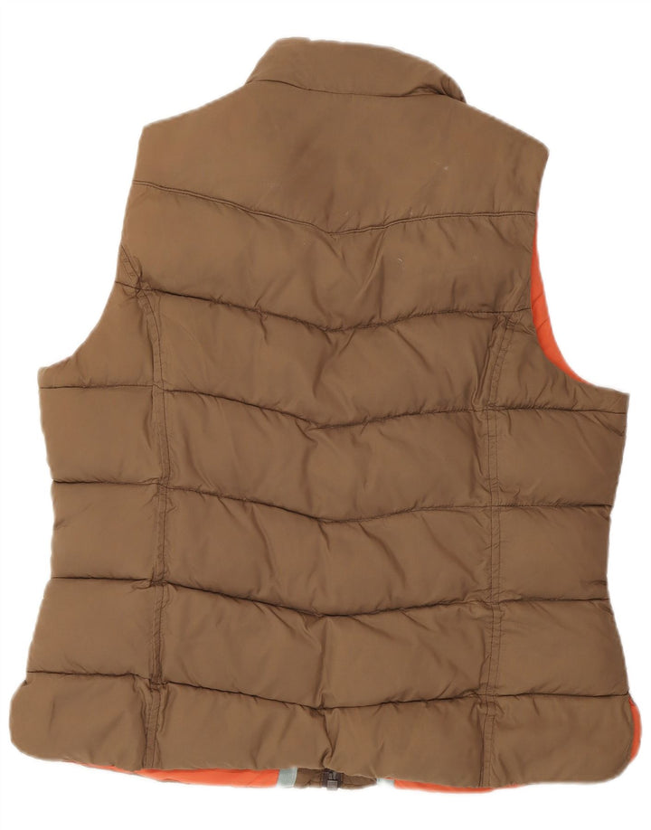 Joules Womens Padded Gilet UK 16 Large Brown Polyester