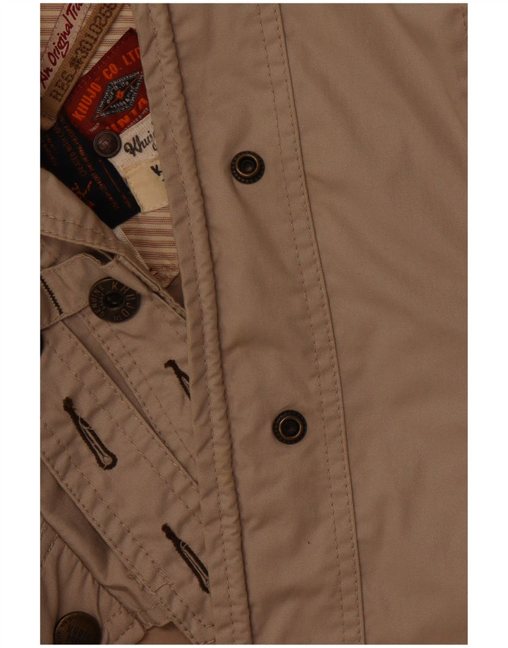KHUJO Womens Utility Jacket UK 14 Medium Beige Cotton