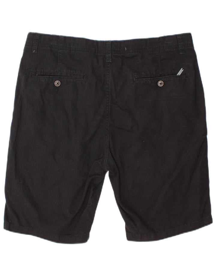 Pierre Cardin Mens Regular Fit Chino Shorts Medium W32  Black Cotton