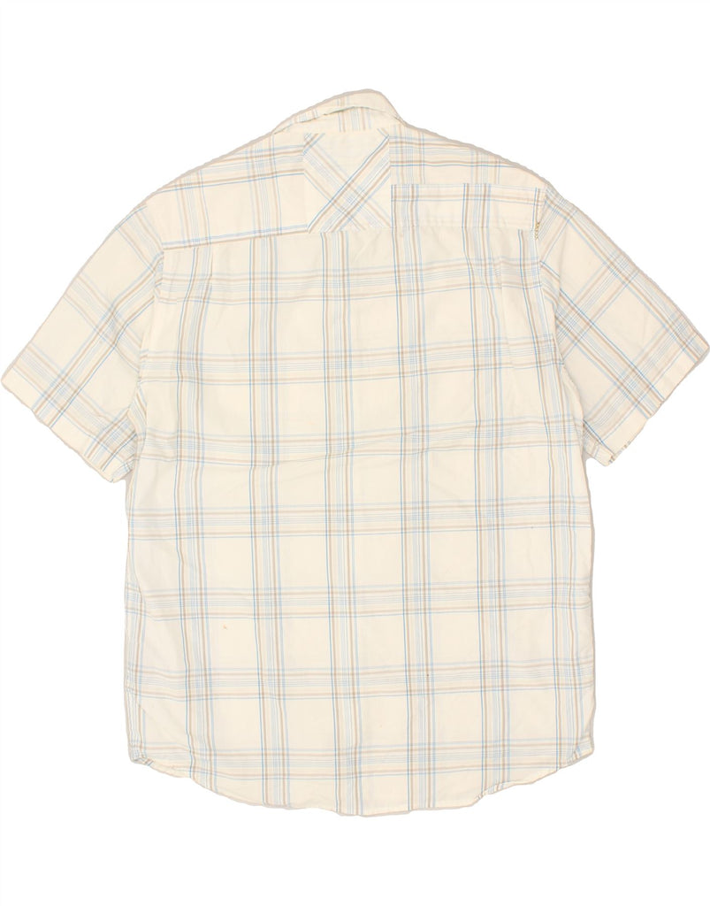 QUIKSILVER Mens Short Sleeve Shirt Medium Off White Check Cotton | Vintage Quiksilver | Thrift | Second-Hand Quiksilver | Used Clothing | Messina Hembry 