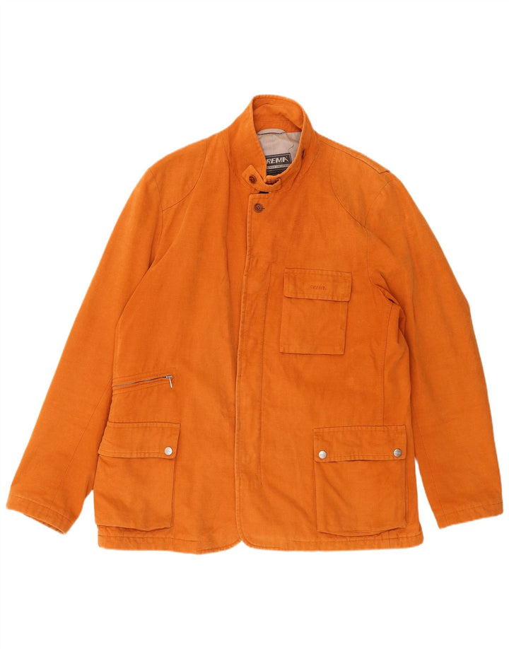BREMA Mens Utility Jacket IT 54 2XL Orange Polyamide